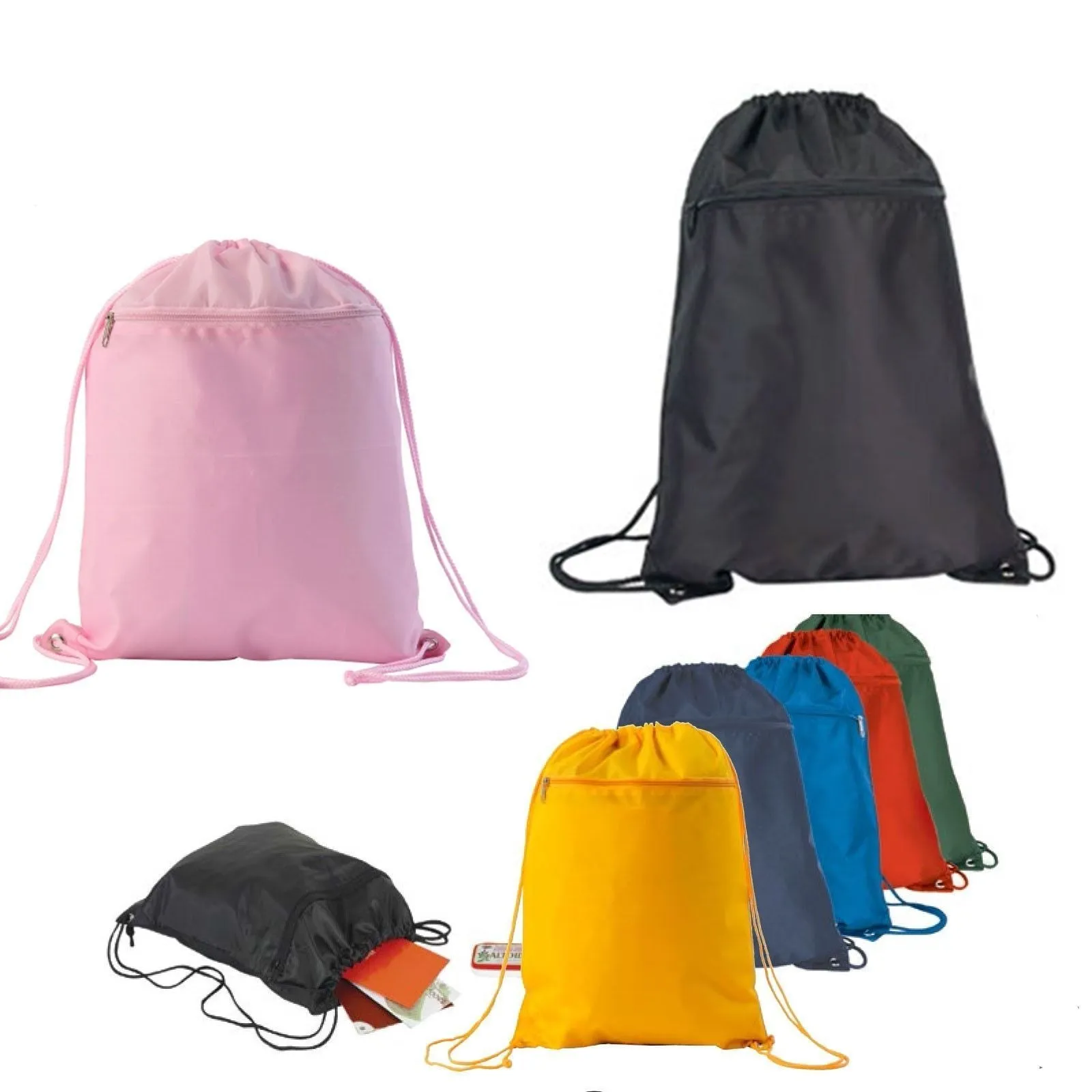 1 Dozen Drawstrings Backpack Rucksack Tote Sacks Pack Bag 14x18inch Wholesale Bulk