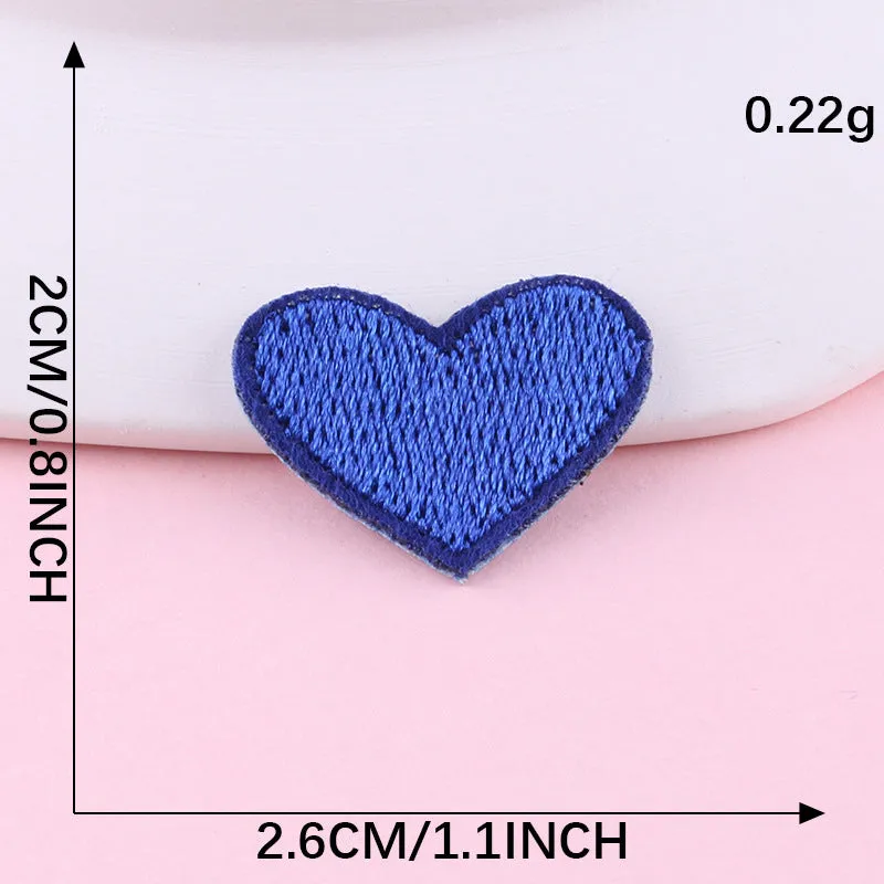 20Pack Multicolor Heart Iron On Patches for Clothing Jackets Backpacks