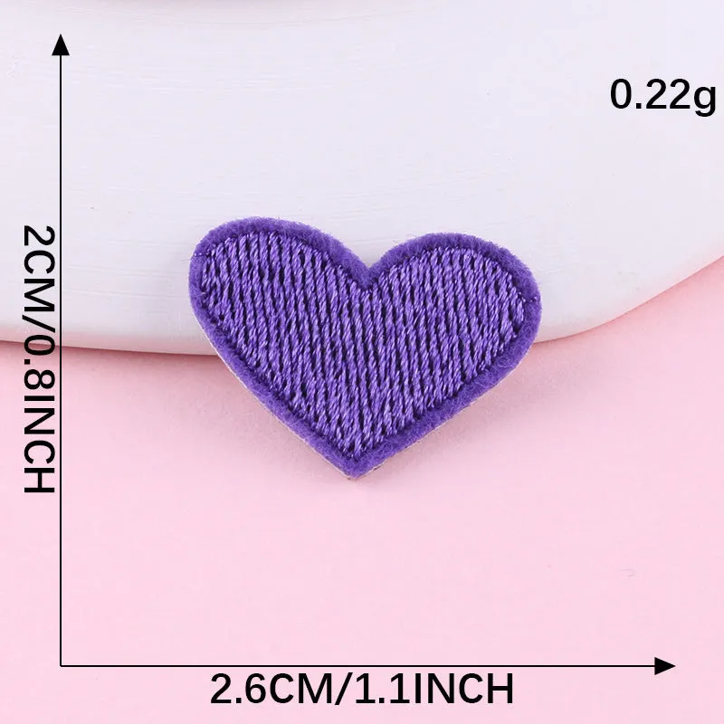 20Pack Multicolor Heart Iron On Patches for Clothing Jackets Backpacks