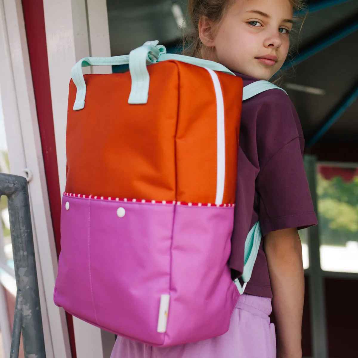 Backpack Large • Better Together • Colourblocking • Gravel Orange   Rosette Pink