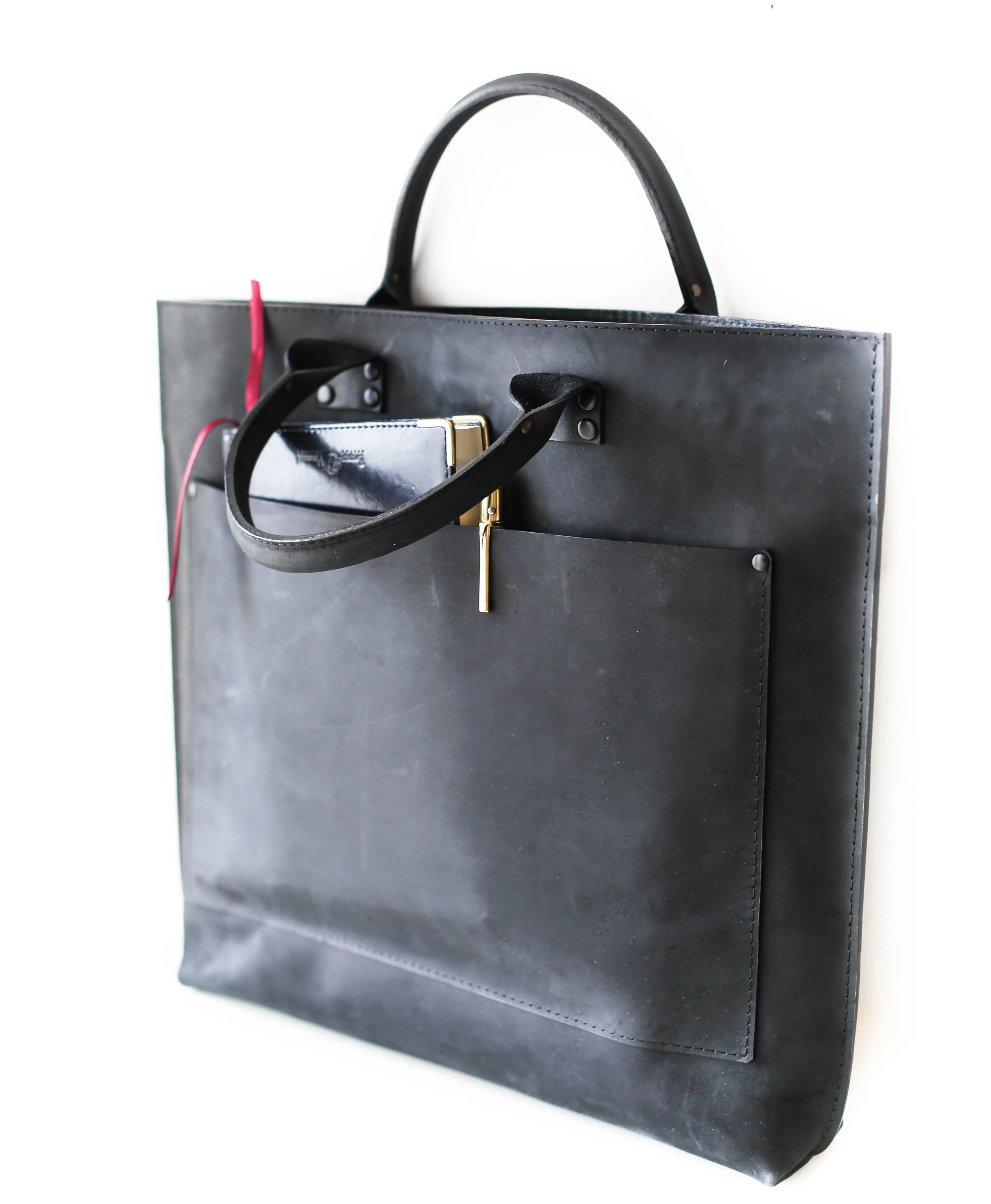 Black Leather Laptop Bag - Leather Briefcase