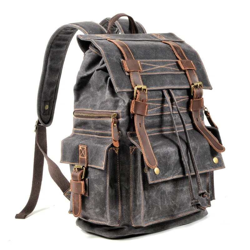 Canvas Travel Backpack School Backpack Hiking Rucksack Laptop Backpack