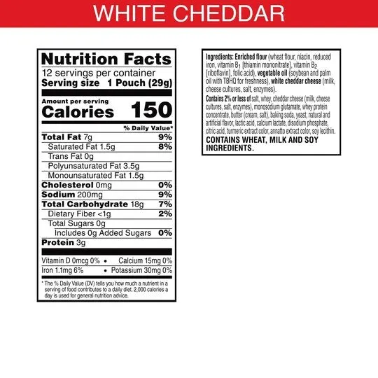 Cheez-It White Cheddar Baked Snack Crackers, 12.24 oz, 12 Count