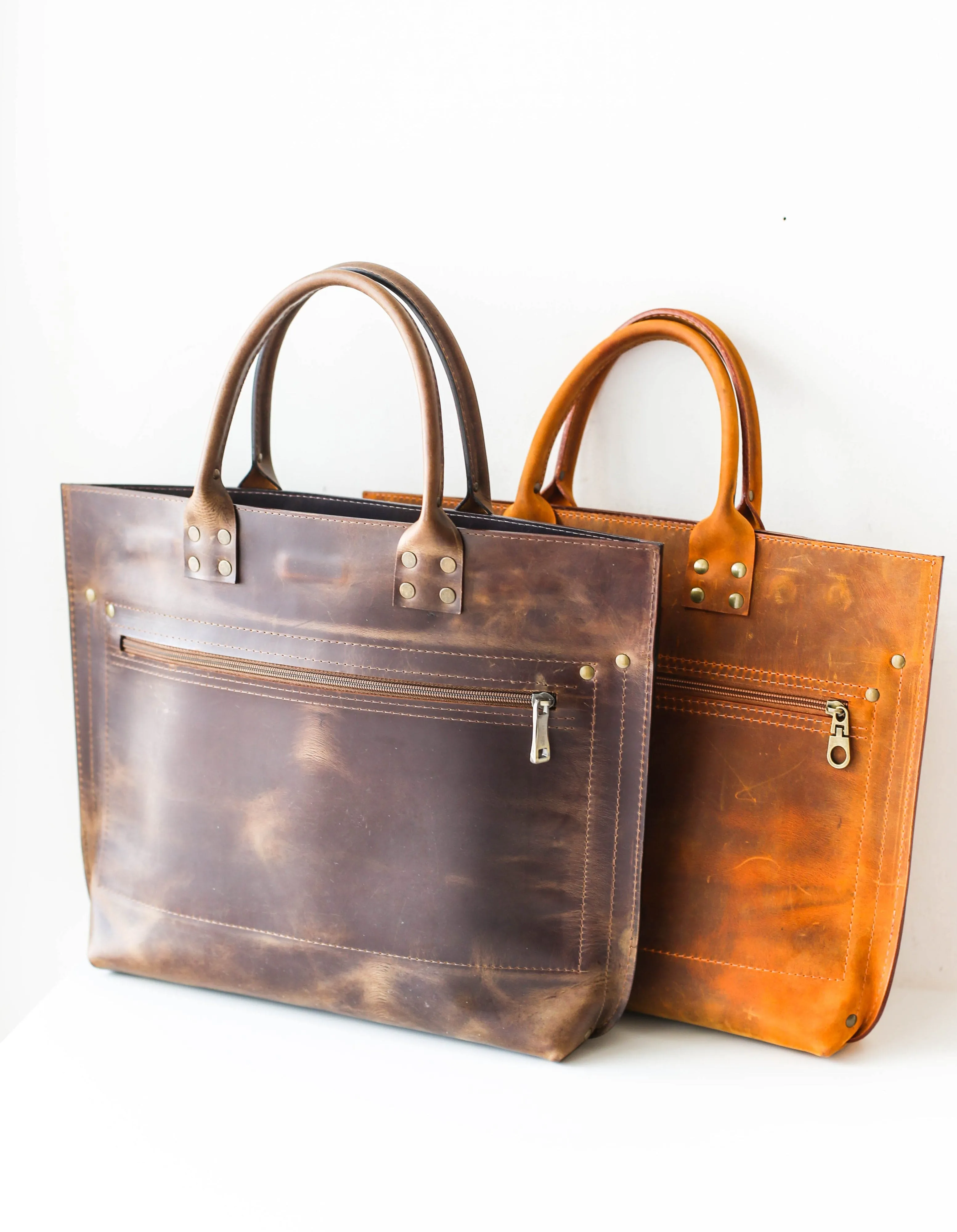 Dark Brown Leather Laptop Bag - Leather Briefcase