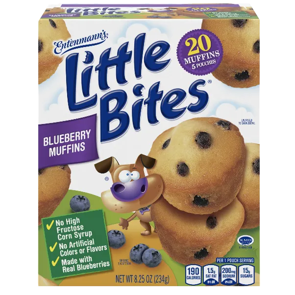 Entenmann's Little Bites, Blueberry Muffins, 5 Ct