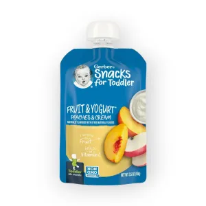 Gerber Fruit Yogurt, Peaches & Cream Puree, 99g