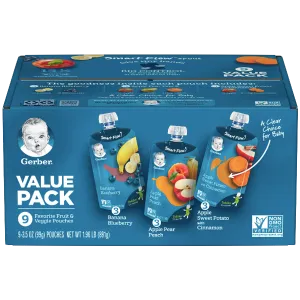 Gerber Toddler Baby Food Value Pack, 9 Count