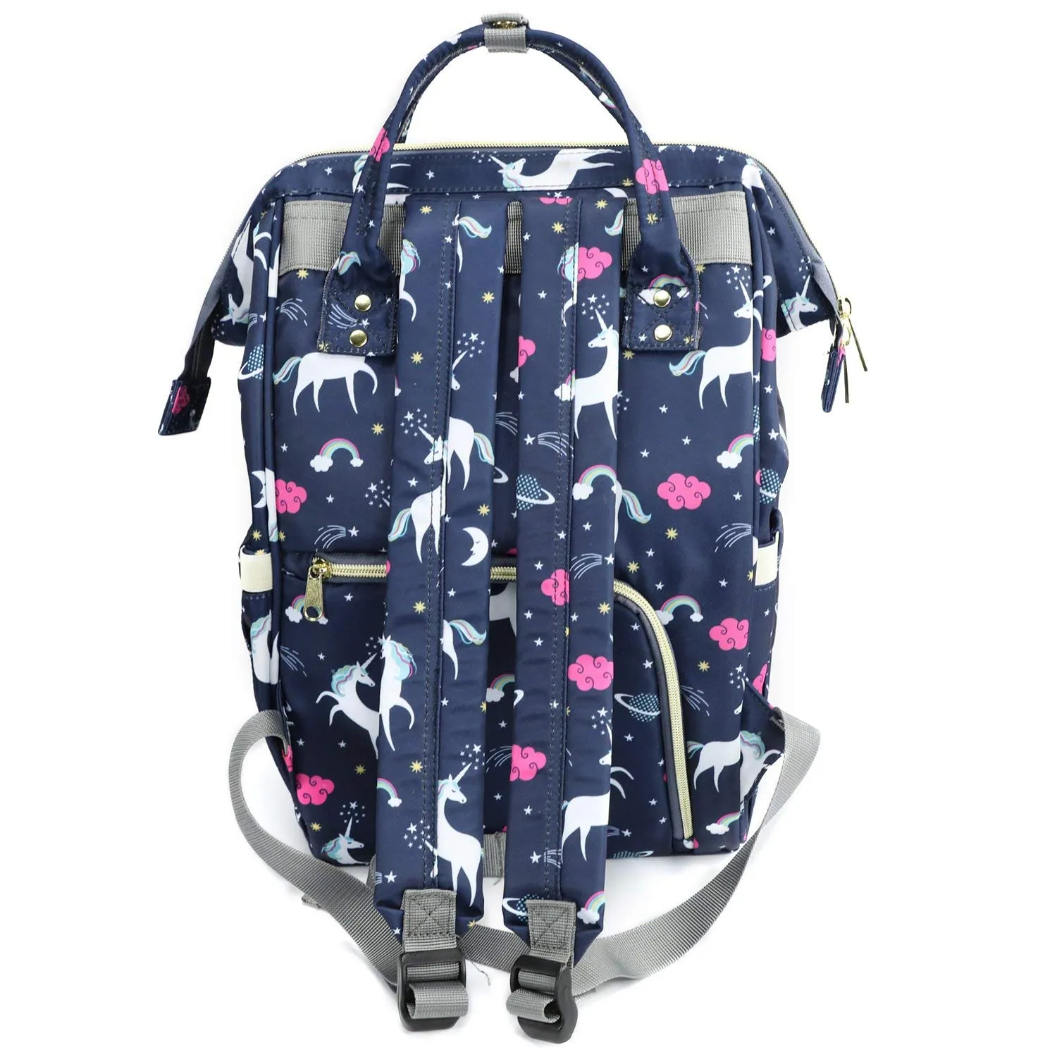 House of Quirk Baby Diaper Bag Maternity Backpack (Dark Blue Unicorn)