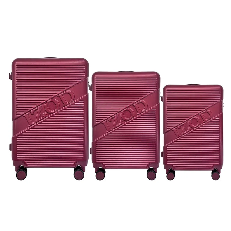 IZOD Harper Expandable ABS Hard shell Lightweight 360 Dual Spinning Wheels Combo Lock 28", 24", 20" 3 Piece Luggage Set