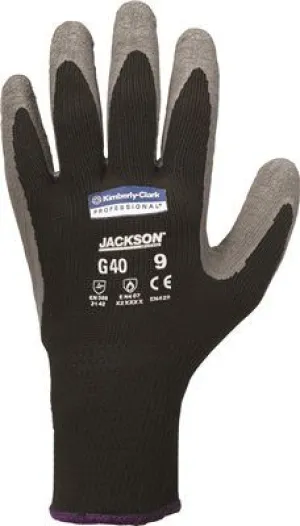 Jackson Safety* G40 Latex-Coated Gloves Black/Gray Large