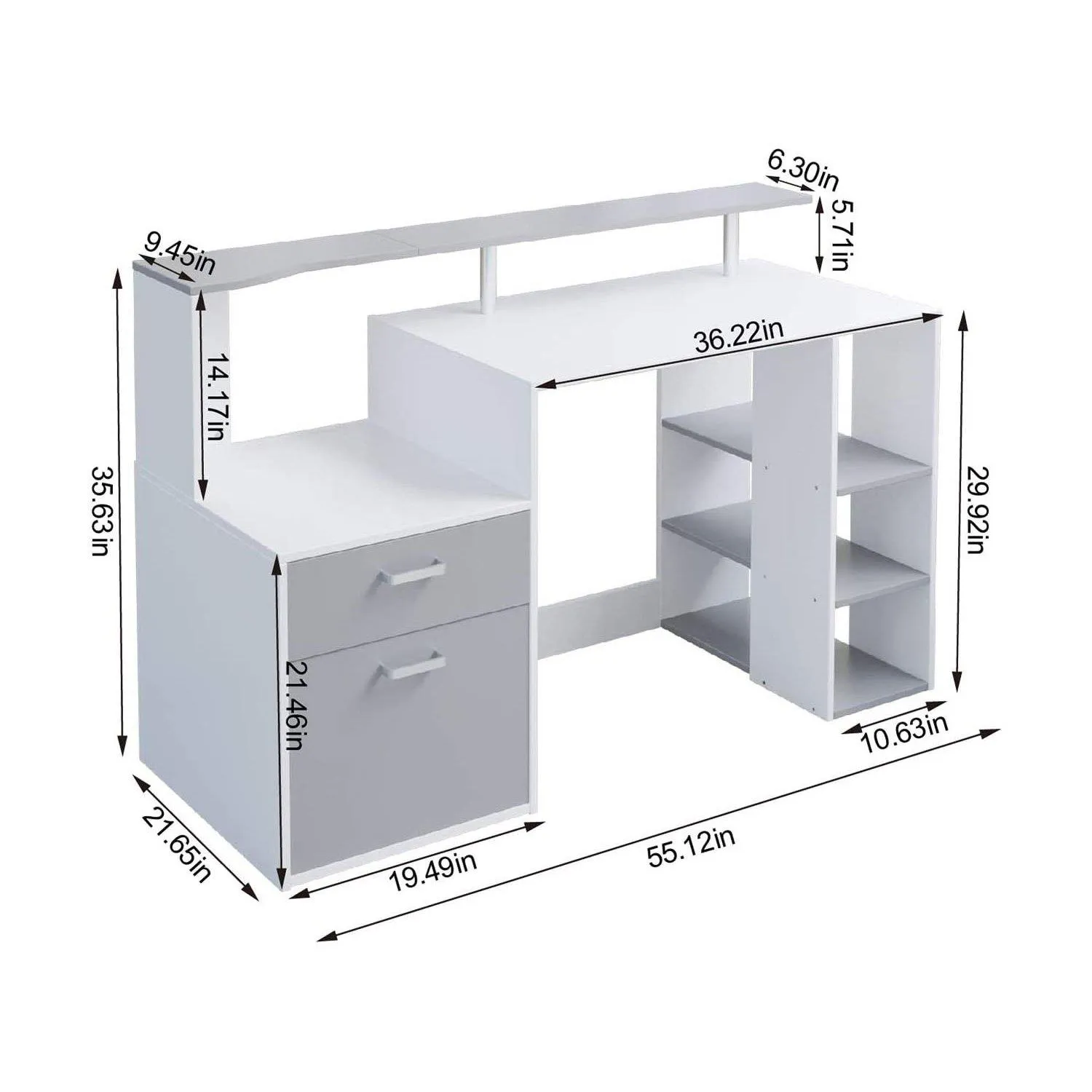 Joolihome Computer Desk with Shelves Storage