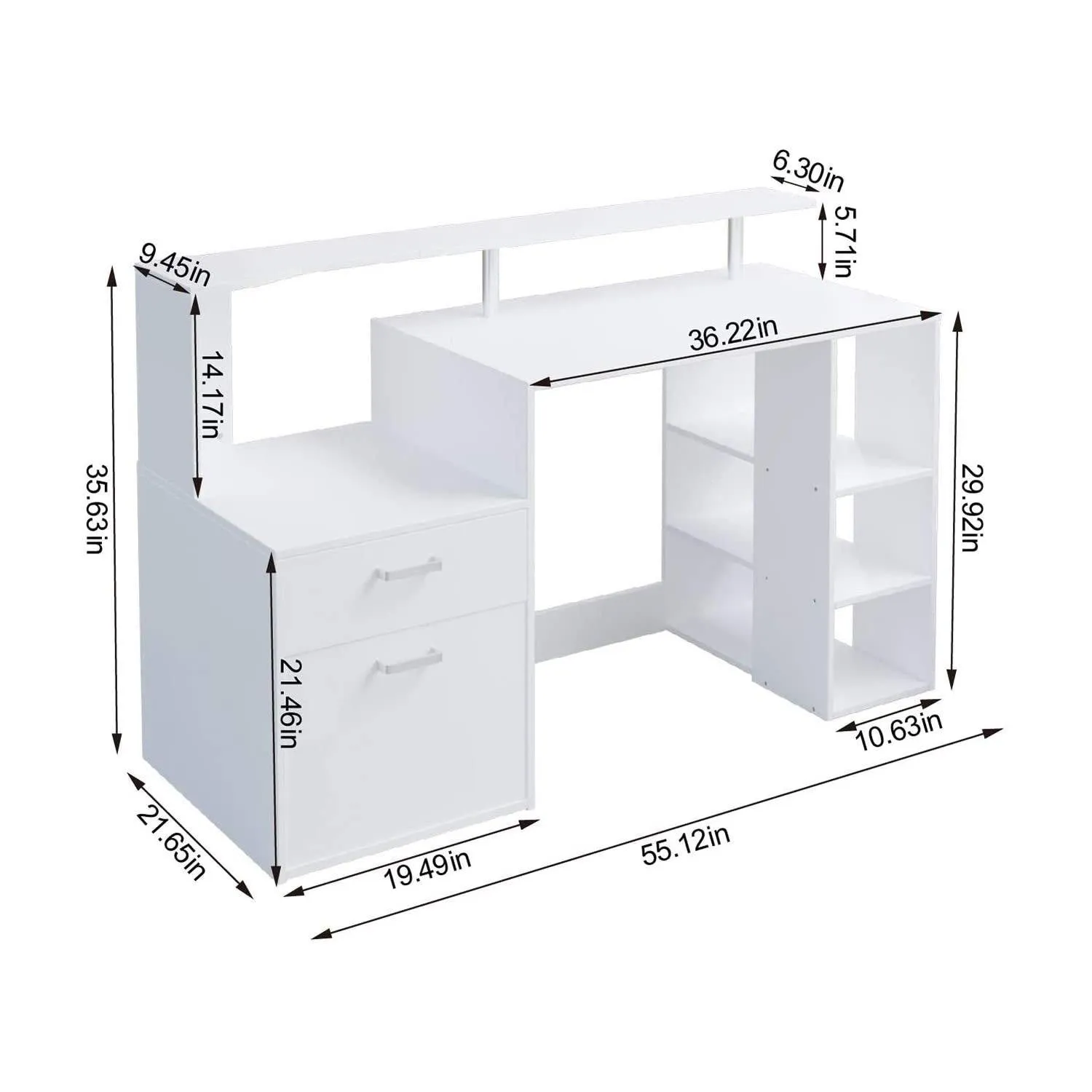 Joolihome Computer Desk with Shelves Storage