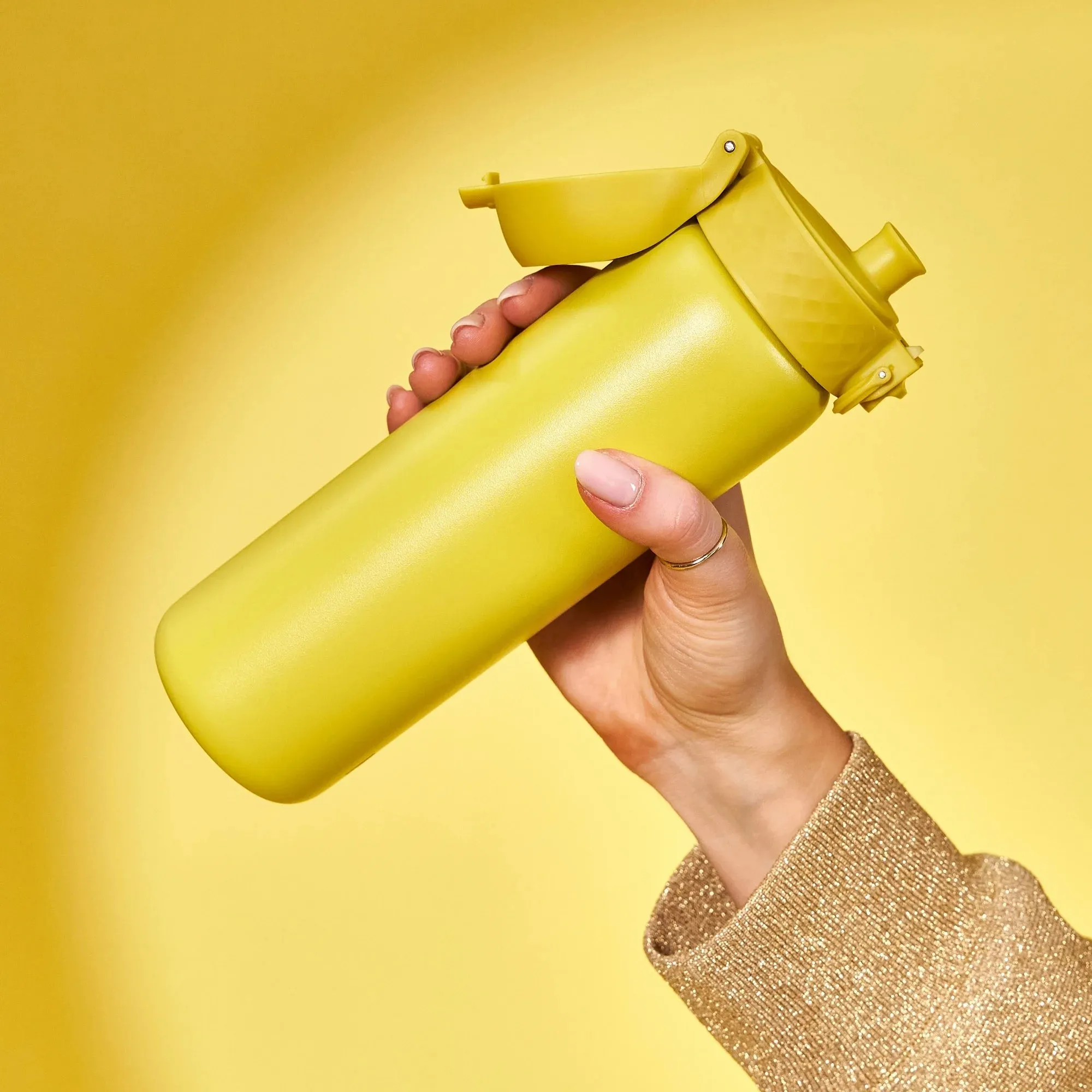 Leak Proof Slim Thermal Steel Water Bottle, Insulated, Yellow, 500ml (17oz)