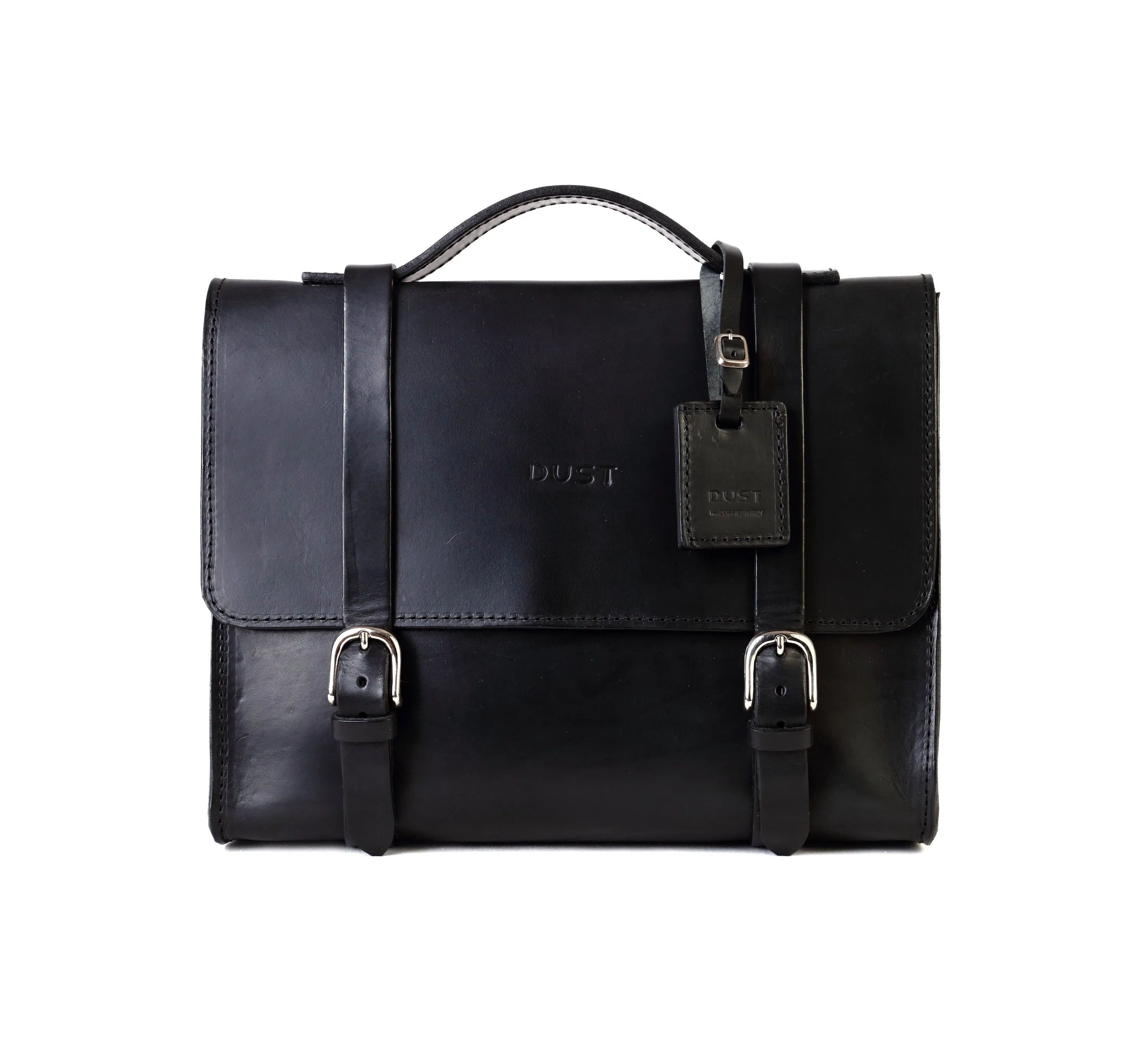 Leather Briefcase in Cuoio Black Mod 125