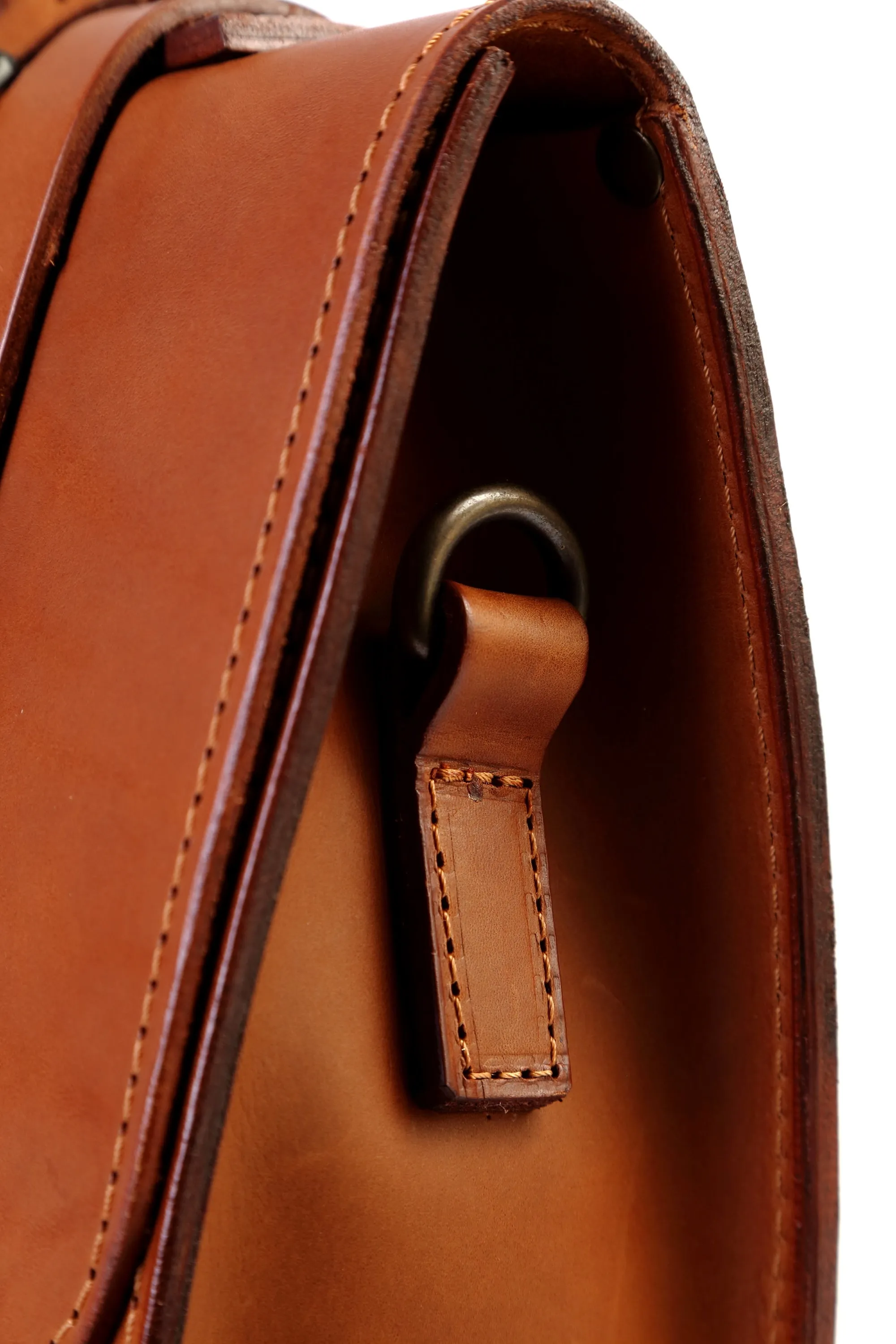 Leather Briefcase in Cuoio Brown Mod 125