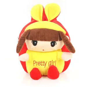 Liu Hai girl red Children's baby plush toy small school bag backpack cartoon bag