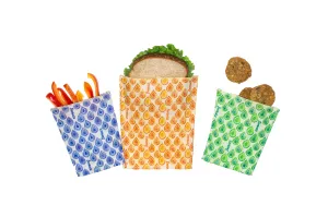 Lunch Pack of 3 - Reusable Beeswax Wrap Food Storage Bags