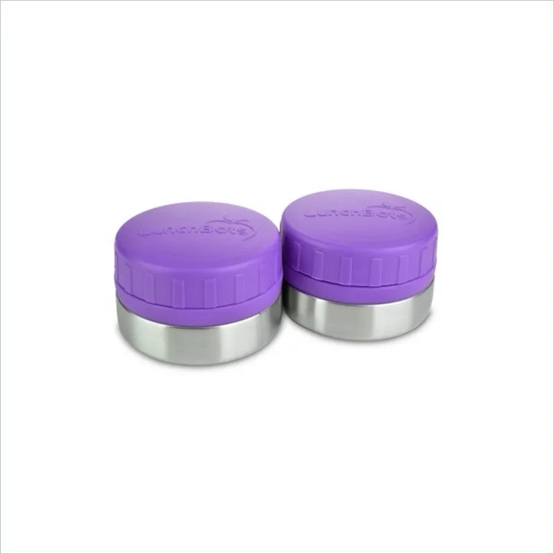 LunchBots 4 oz. Rounds with Purple Lid (Set of 2)