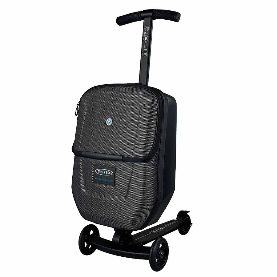 Micro Luggage Black Cabin-sized carry-on with Built in Scooter