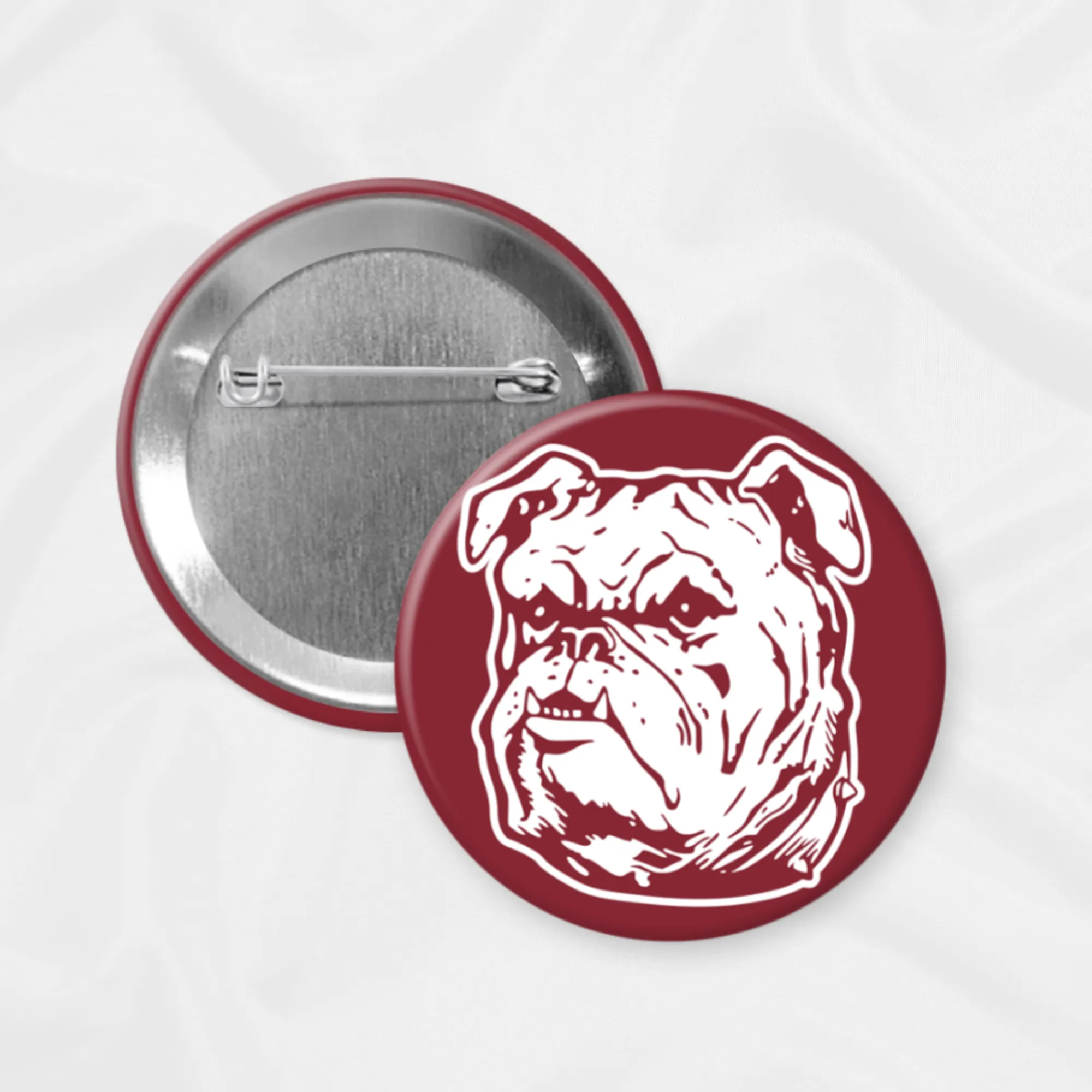 Ms State Game Day Button | Retro Bulldog Head