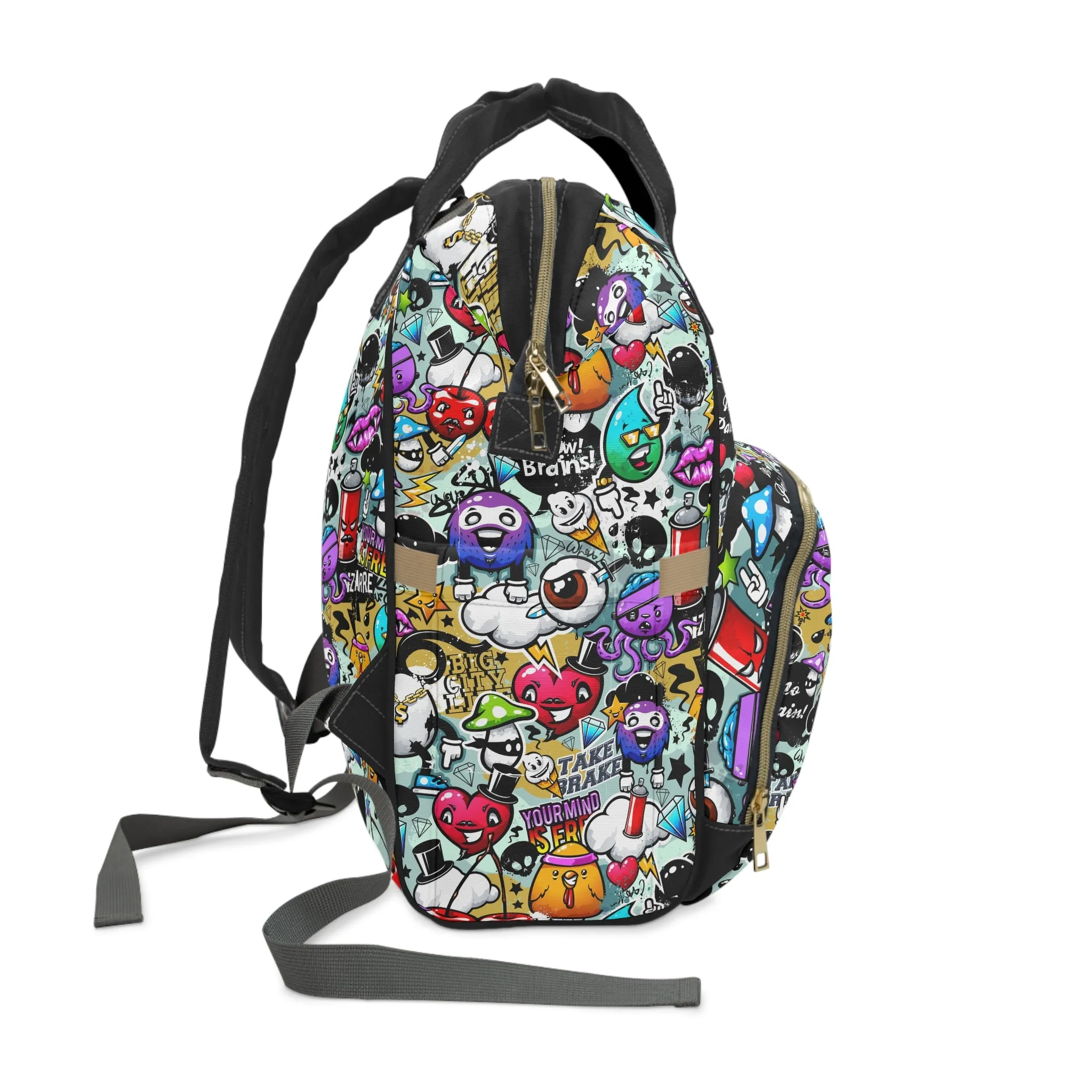 Multifunctional Backpack - Funky Graffiti Pattern