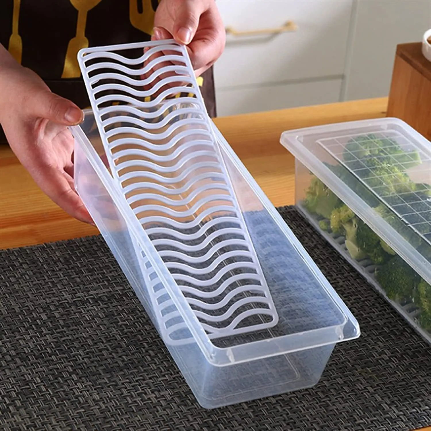 MULTIPURPOSE 4 Food Storage Container Lid Fridge Storage Box Stackable Plastic Freezer Storage Containers To Keep Fresh for Fish, Meat, Vegetables, Fruits etc.(Number of 4 -Fridge Storage box)