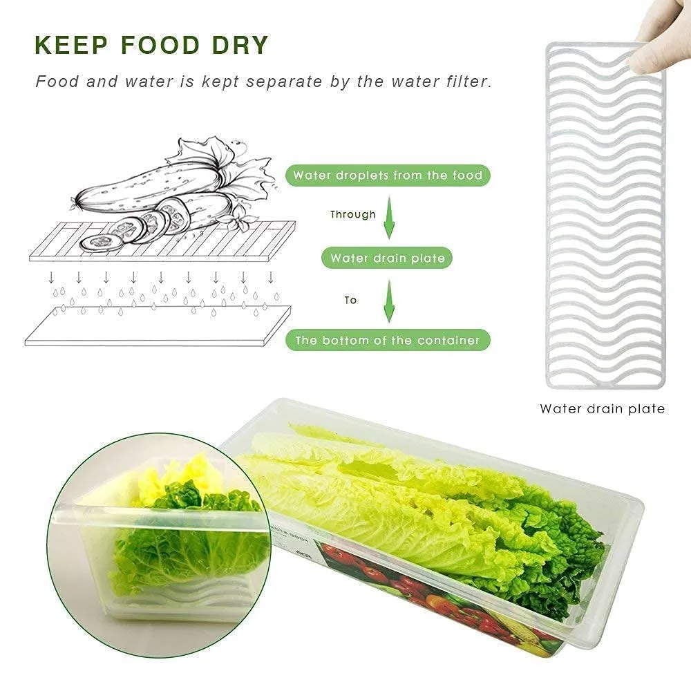 MULTIPURPOSE 4 Food Storage Container Lid Fridge Storage Box Stackable Plastic Freezer Storage Containers To Keep Fresh for Fish, Meat, Vegetables, Fruits etc.(Number of 4 -Fridge Storage box)