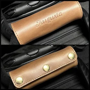 Personalized Luggage Handle Cover in Horween Leather | Handmade to Order