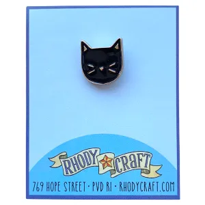 Pin - Kitty Face (black)