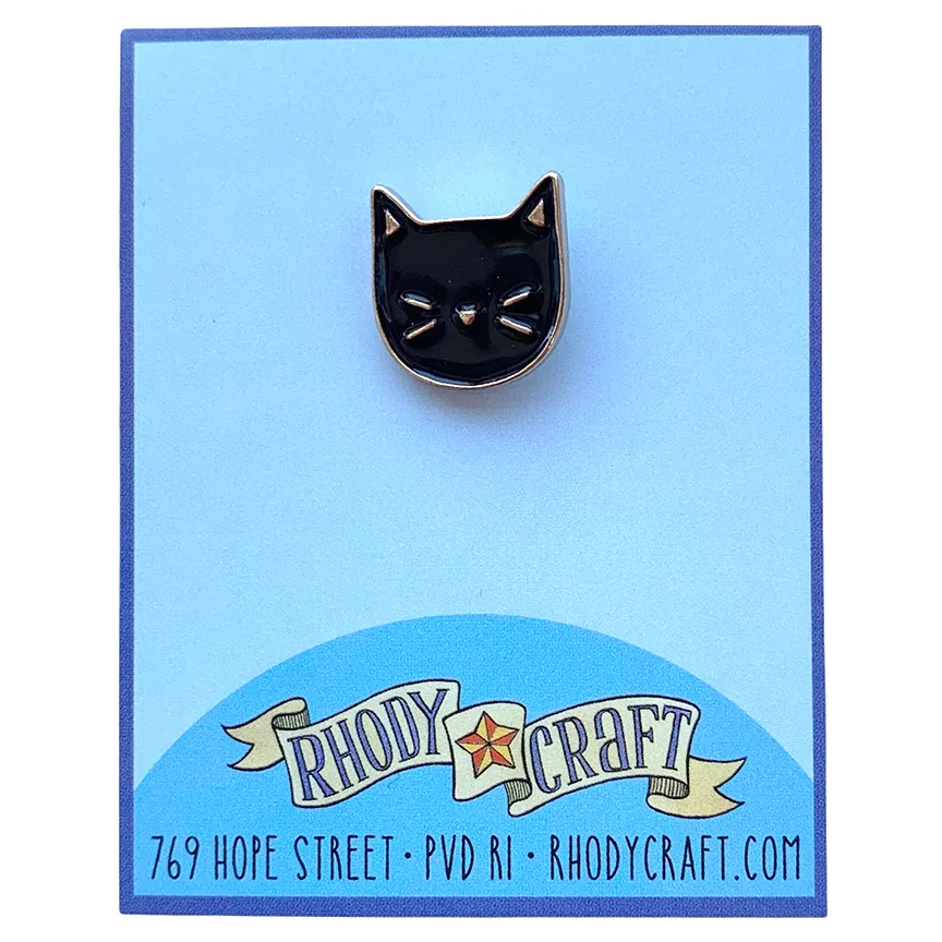 Pin - Kitty Face (black)