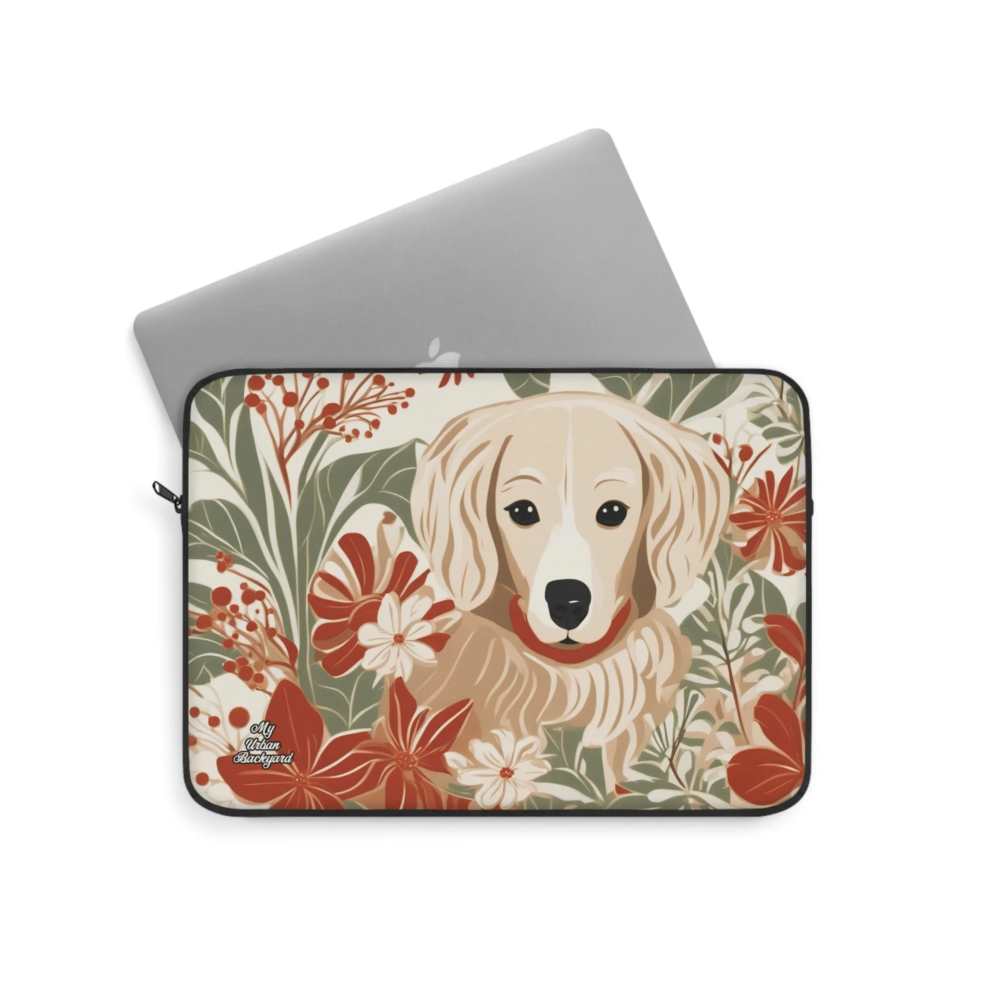 Puppy with Red Collar, Laptop Carrying Case, Top Loading Sleeve for School or Work