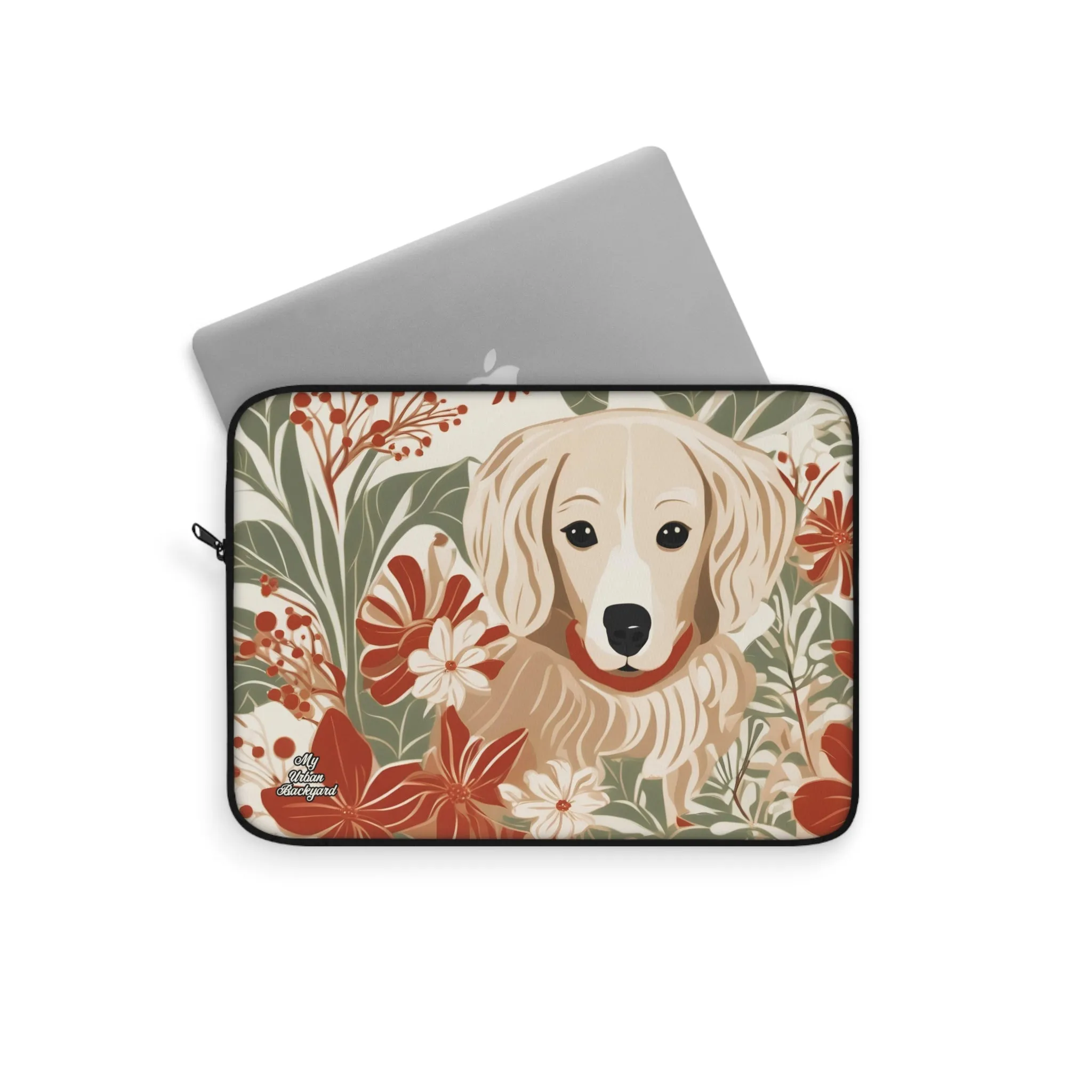 Puppy with Red Collar, Laptop Carrying Case, Top Loading Sleeve for School or Work