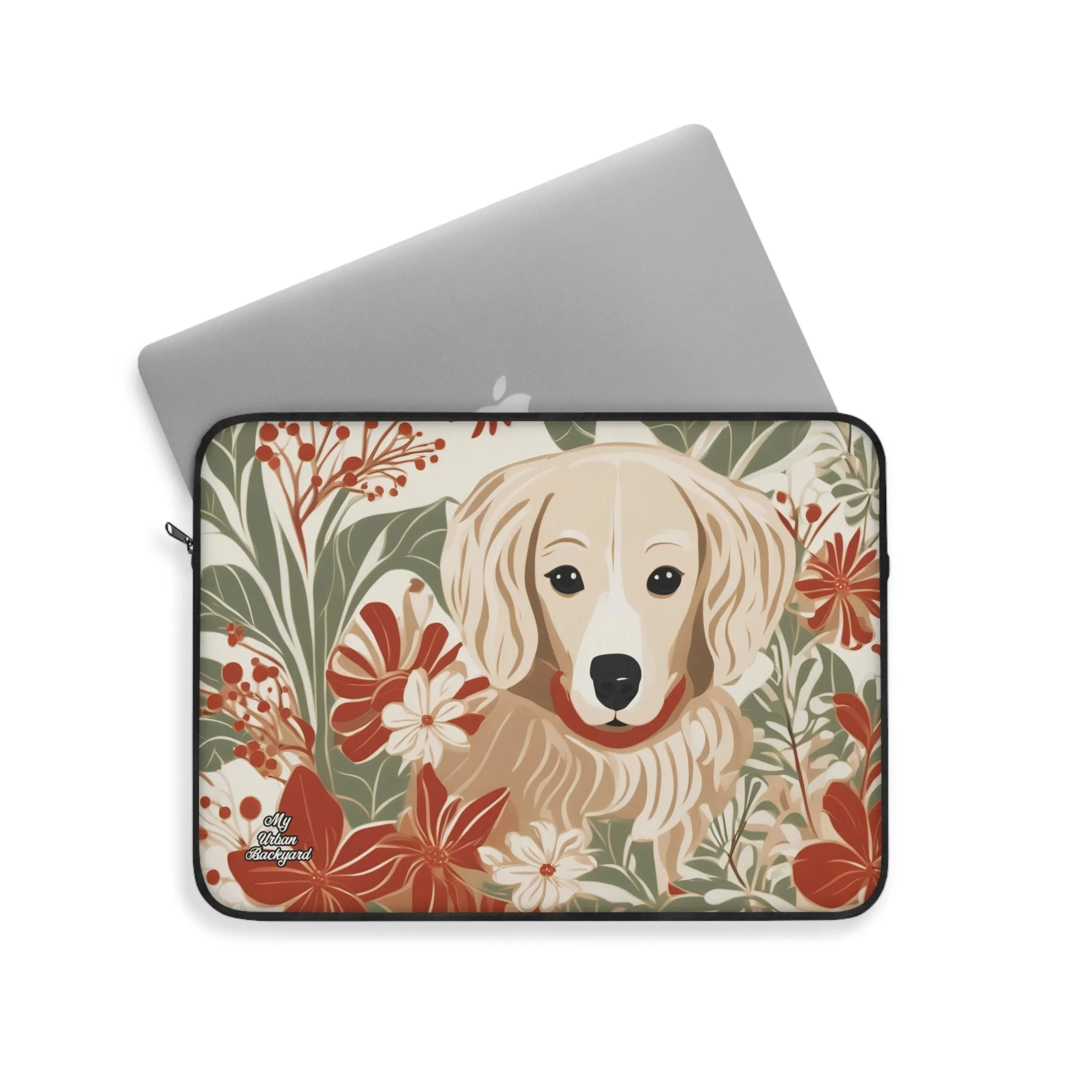 Puppy with Red Collar, Laptop Carrying Case, Top Loading Sleeve for School or Work