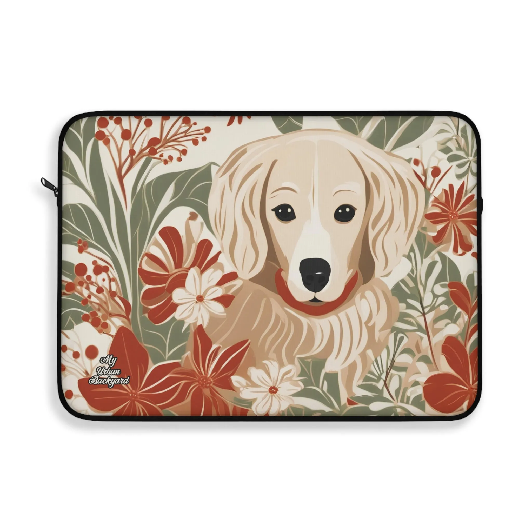 Puppy with Red Collar, Laptop Carrying Case, Top Loading Sleeve for School or Work