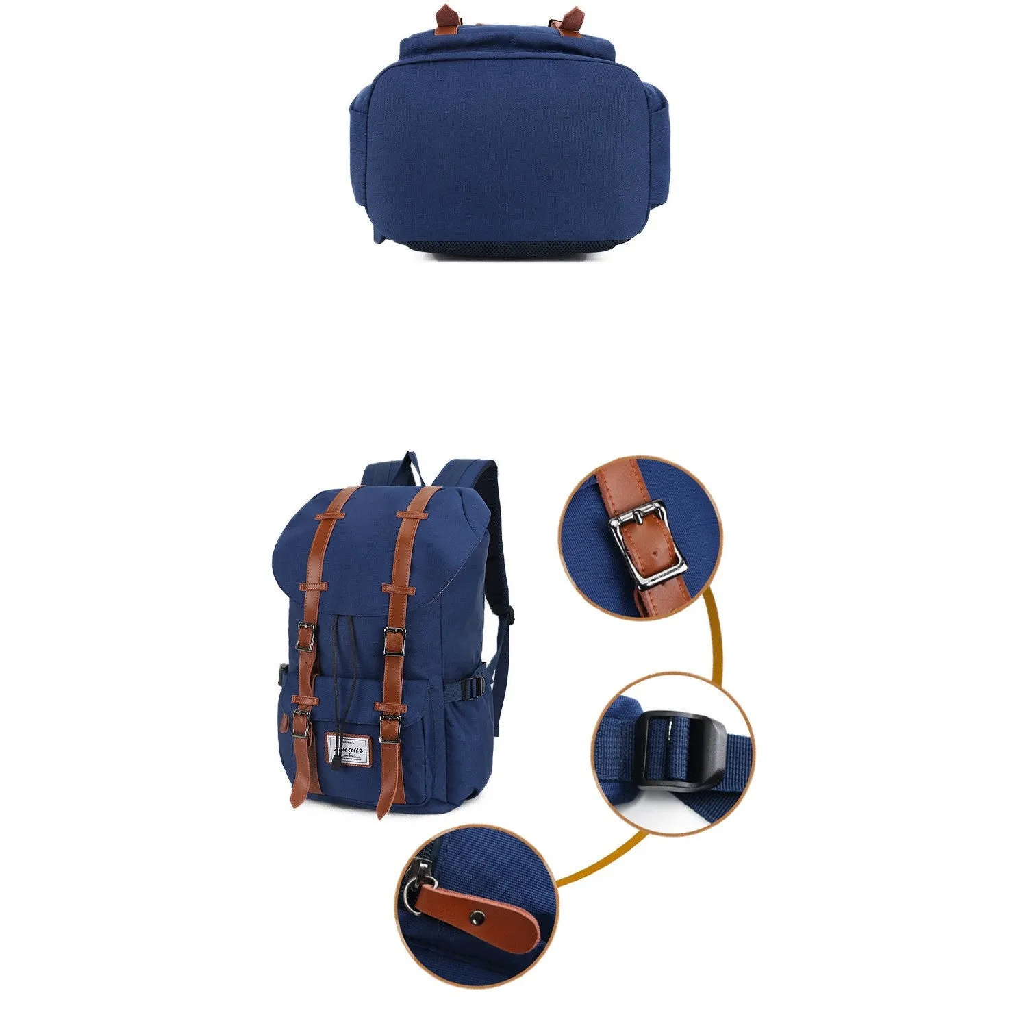 "The Outdoor" Leather Canvas Backpack