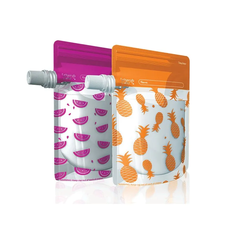 Re-useable Food Storage Pouch 10pk - Purple/Orange