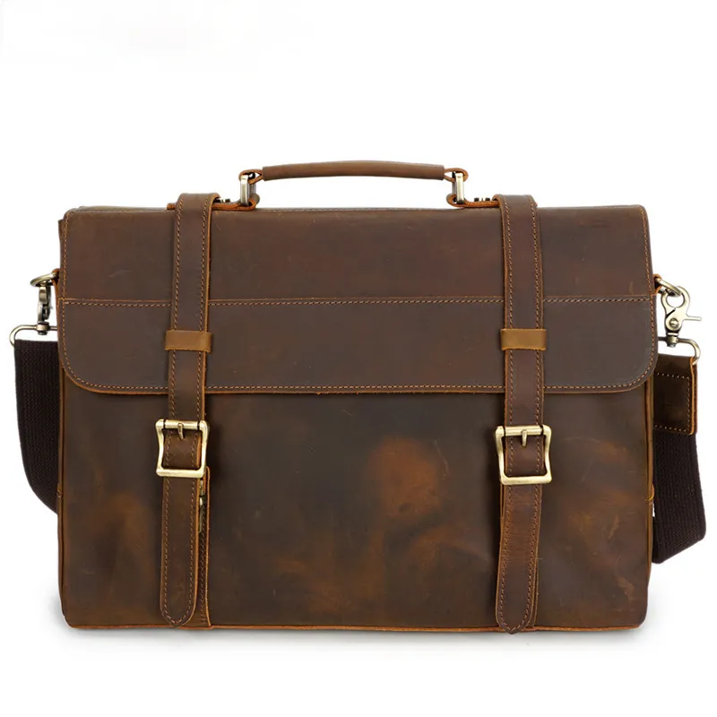 Retro Handmade Leather Travle Briefcase B-8049