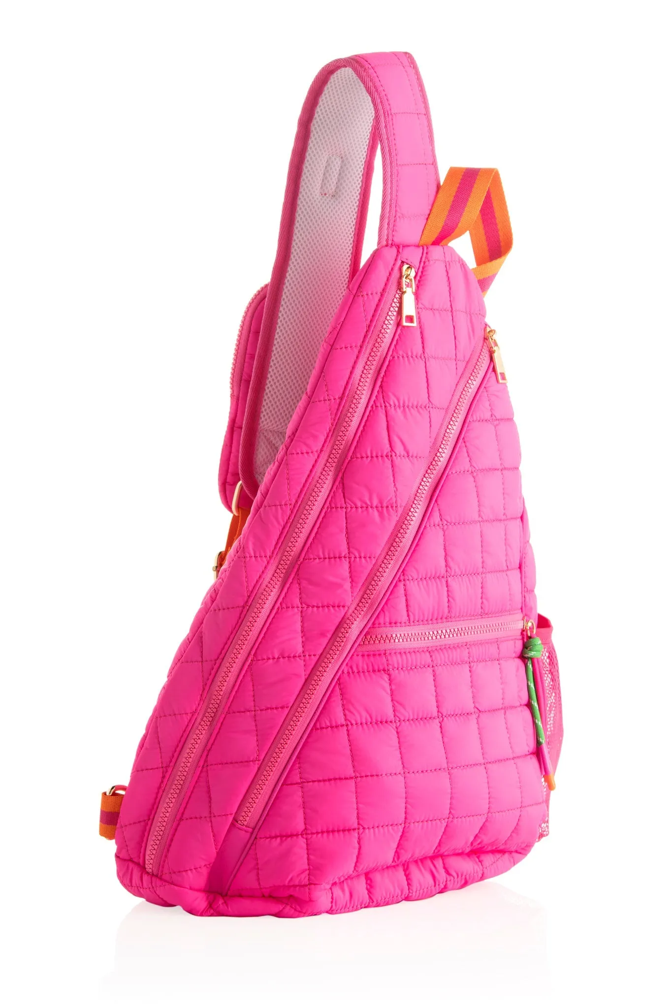 Shiraleah Ezra Quilted Nylon Sling Bag, Magenta