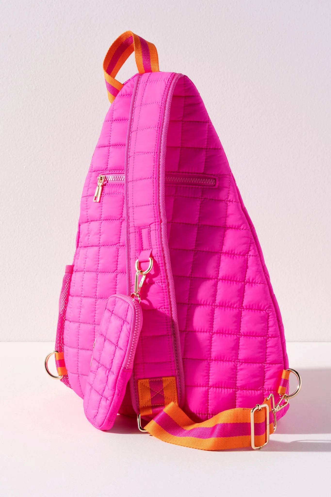 Shiraleah Ezra Quilted Nylon Sling Bag, Magenta