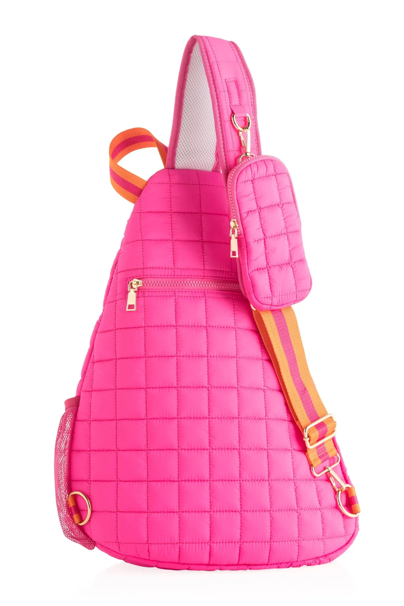 Shiraleah Ezra Quilted Nylon Sling Bag, Magenta