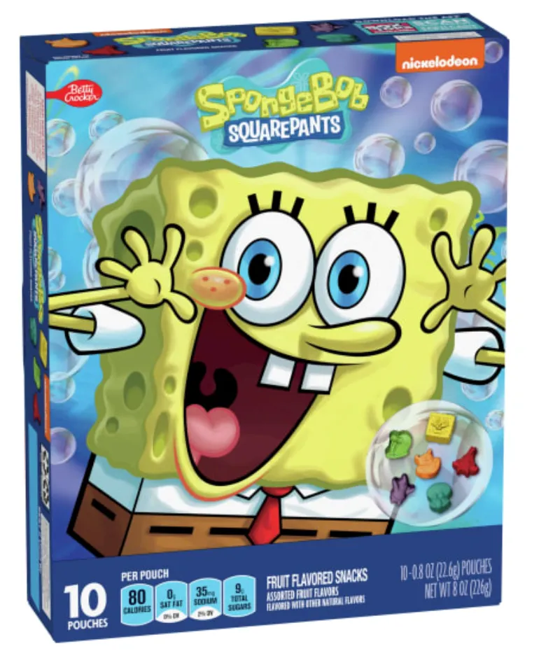 Spongebob Squarepants Fruit Snacks 10ct (BEST BY: JUL 2024)