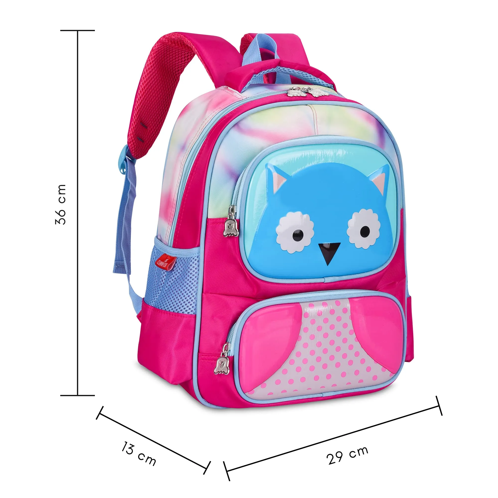 THE CLOWNFISH Little Champ Series Polyester 13.6 Litres Kids Backpack School Bag Daypack Sack Picnic Bag for Tiny Tots-Age Group 3-5 years (Light Pink)