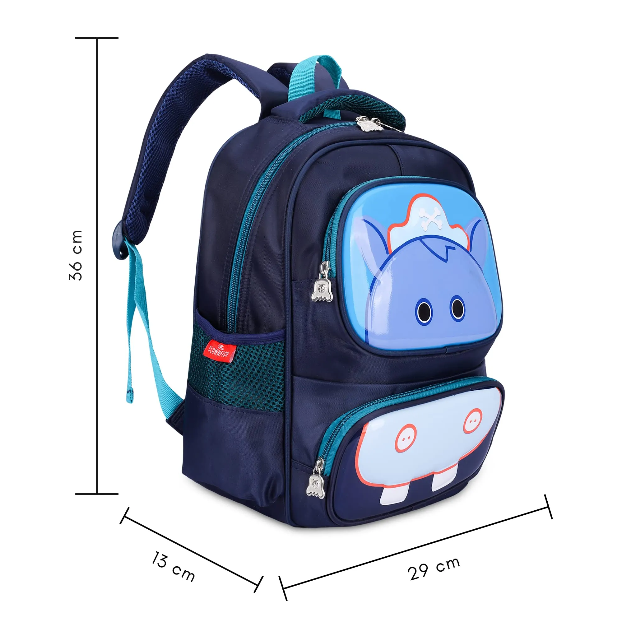 THE CLOWNFISH Little Champ Series Polyester 13.6 Litres Kids Backpack School Bag Daypack Sack Picnic Bag for Tiny Tots-Age Group 3-5 years (Navy Blue)