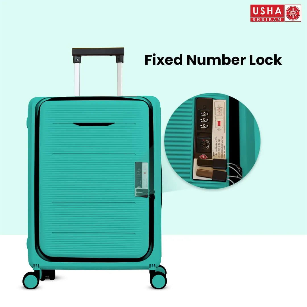 USHA SHRIRAM Cabin & Check-in Bag (2Pcs- 55cm & 65cm) Collapsible Luggage Bag| Light Mint | Suitcase for Travel | 360 Degree Wheel | Foldable Trolley Bag for Travel | Trolley Bag(Pack of 2)