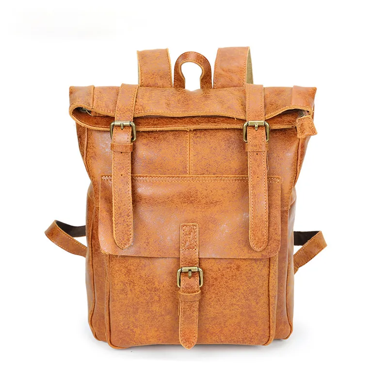 Vintage Leather Travel Backpack B8186