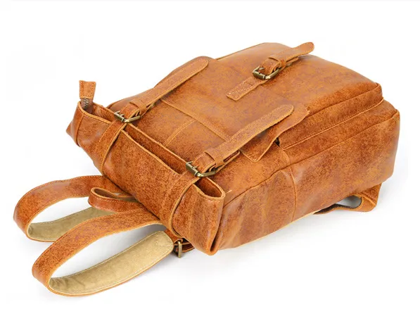 Vintage Leather Travel Backpack B8186