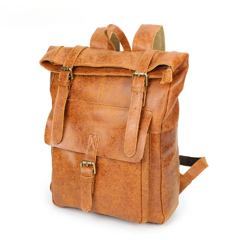 Vintage Leather Travel Backpack B8186