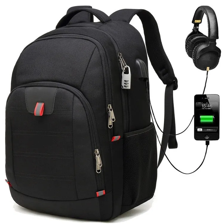 XQXA Unisex 30L Business Laptop Backpack Men Teenagers School With USB Charging