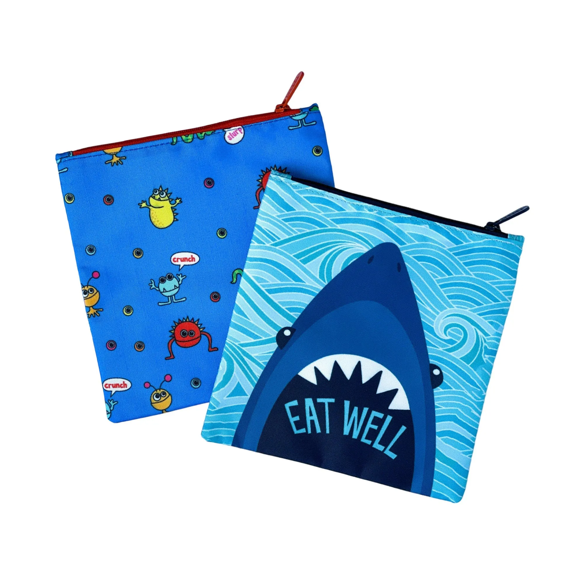 Yumbox Reusable Sandwich Bag 2pk - Monsters & Shark